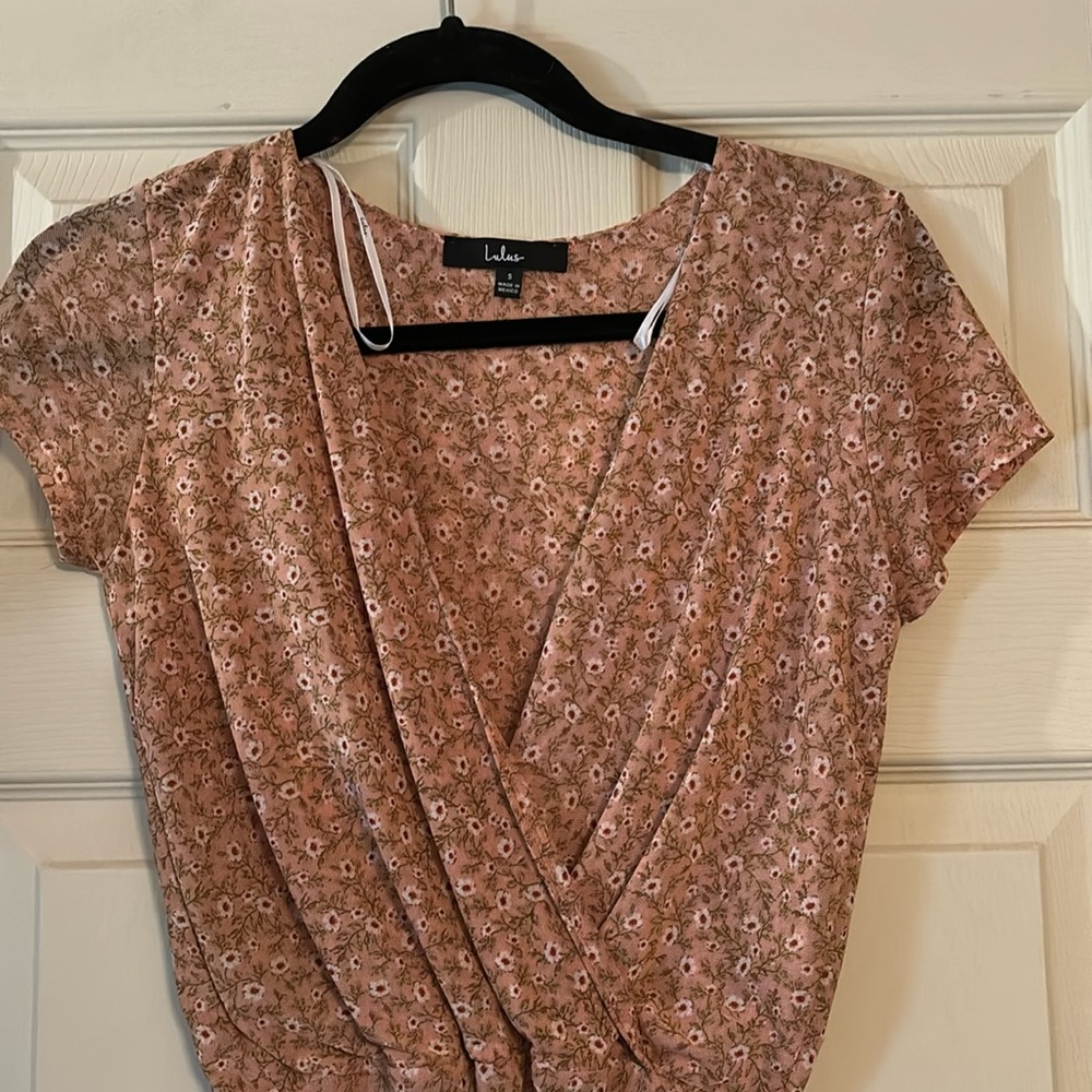 Lulus Pink Crossover bodysuit size s